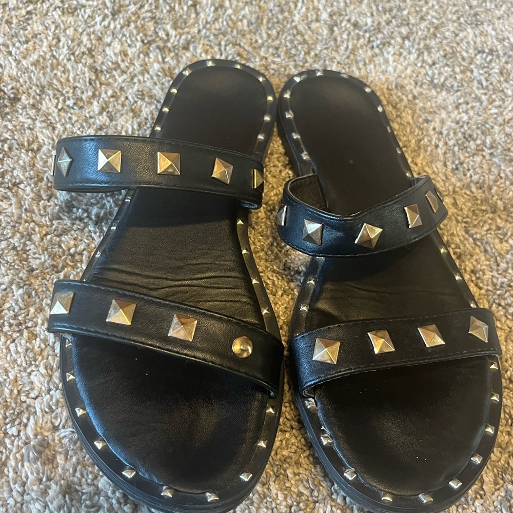 Black Studded Sandals